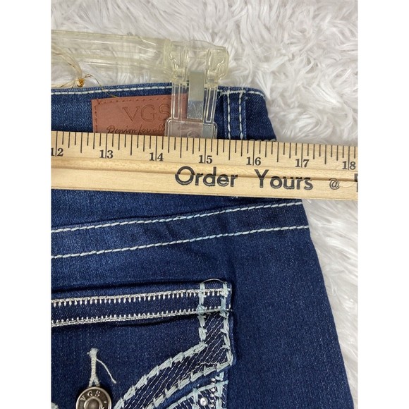 VGS Denim For All Time Women's Capri Jeans Size 12 Stretch Embellished Pockets - Picture 9 of 12